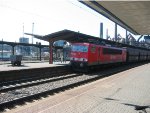 DB 155 080-5 pulls a freight through Voelklingen Bahnhof